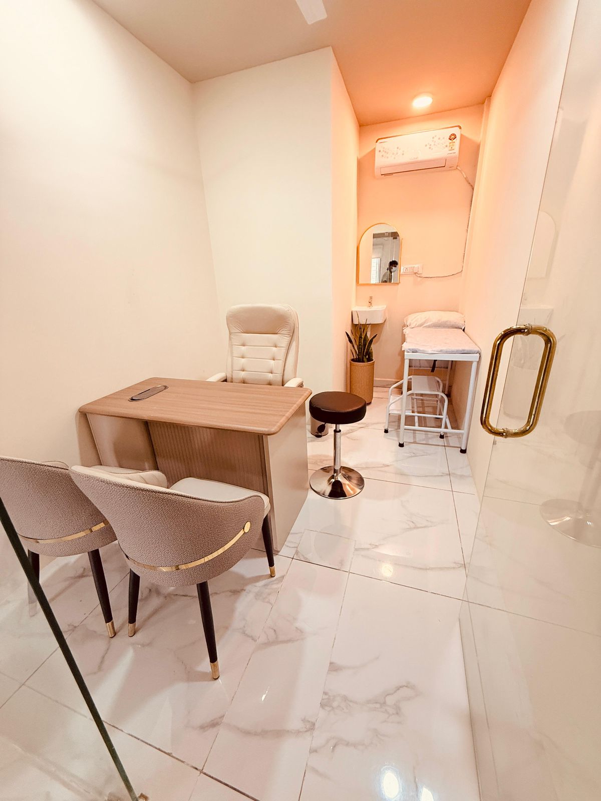 Private consultation room with examination area